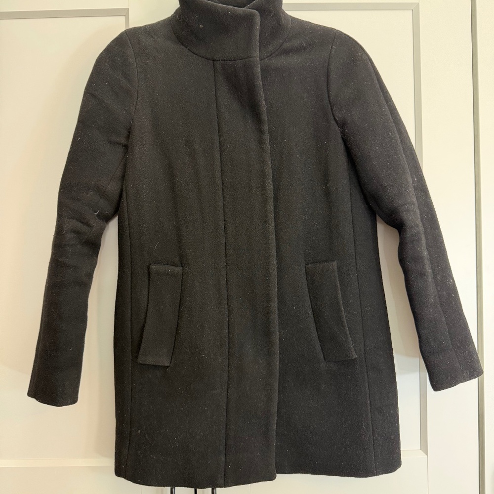 J Crew Black Peacoat
